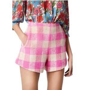 Smythe Check Tap Shorts Tweed Brightly Hued A-Line Silhouette Pockets Women's 6